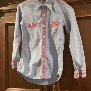 Vintage embroidered chambray shirt
